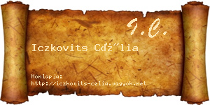 Iczkovits Célia névjegykártya